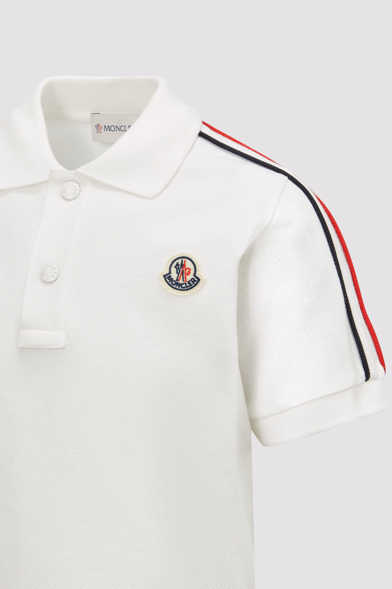 Tricolor-Trimmed Cotton Piquet Set Boy White Moncler 4